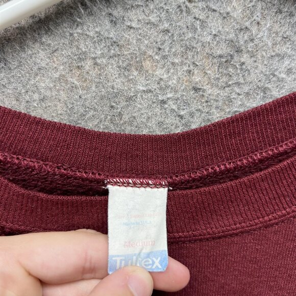Harvard Sweater Women Medium Burgundy Pullover Crewneck Tuliex Vintage 80s - Picture 9 of 13